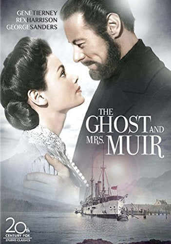 Ghost & Mrs. Muir" DVD cover featuring a woman and ghostly man, with a ship.