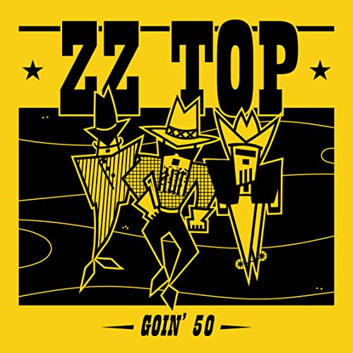 ZZ Top album cover: stylized illustration of band members in hats.