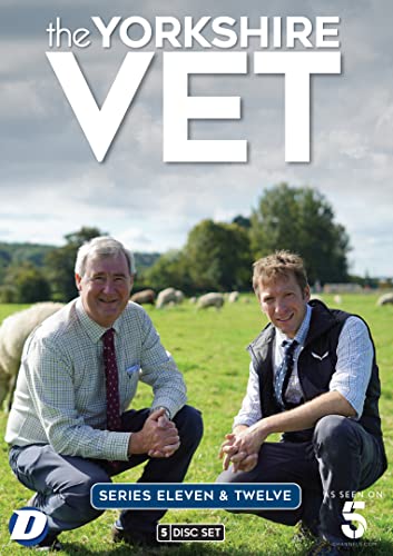 DVD cover for "The Yorkshire Vet" featuring two vets in a field.