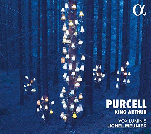 "Album cover featuring a dark forest with lanterns on trees, text in the corner."