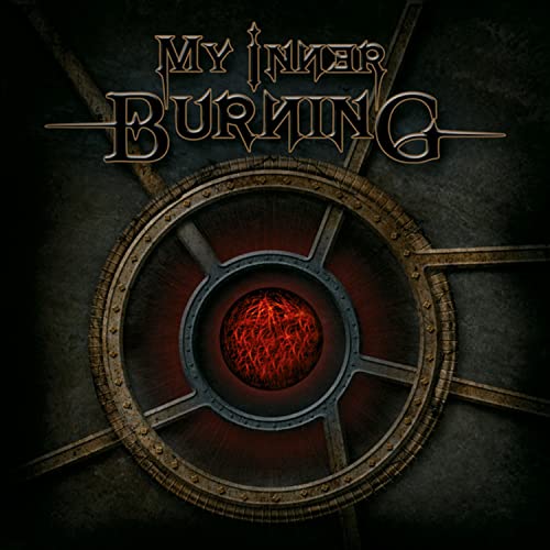 CD cover with ornate metal frame and glowing red center.