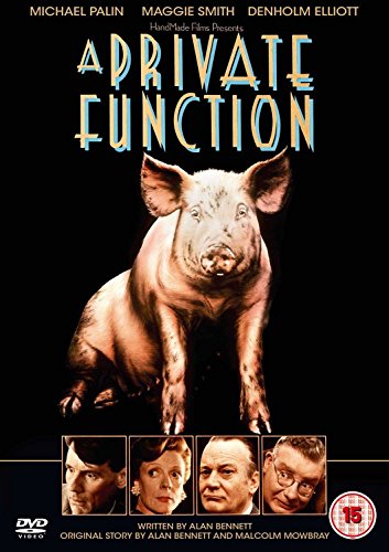 "A Private Function" DVD cover featuring a pig and four actors' portraits.