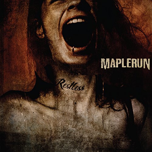CD cover for Maplerun’s “Restless” featuring a person screaming with dark tones.