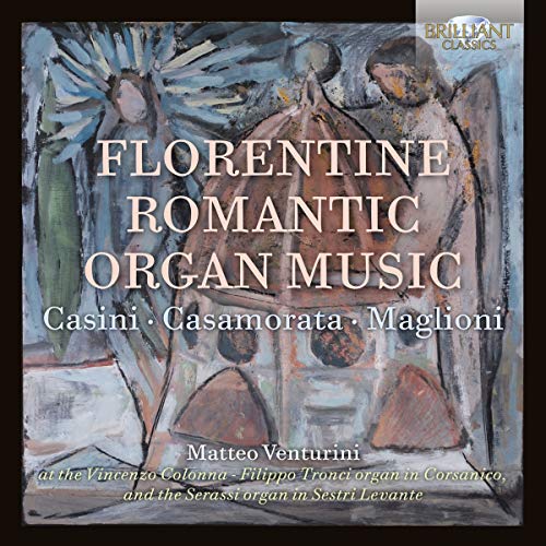 CD cover for Florentine Romantic Organ Music by Matteo Venturini, abstract art.