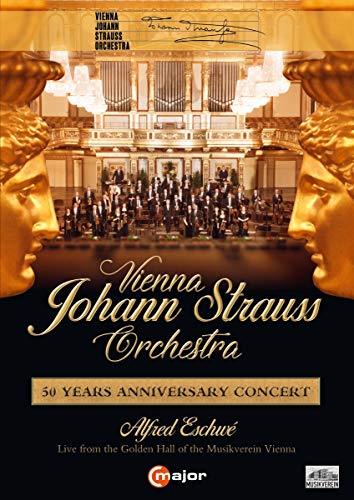 DVD cover featuring Vienna Johann Strauss Orchestra in a grand concert hall.