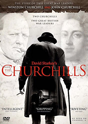 DVD cover featuring a man in a hat with portraits of Winston and John Churchill.