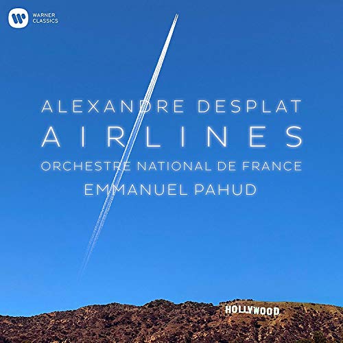 "CD cover with 'Airlines' title, contrails, and 'Hollywood' sign on a hill."