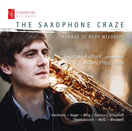 CD cover featuring a saxophonist and pianist, Radford/Fripp album.