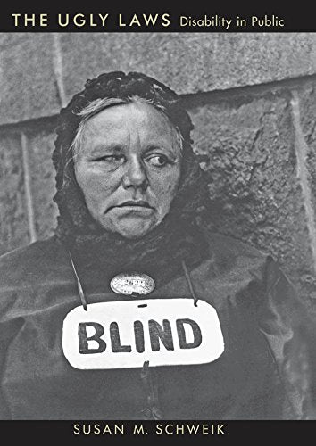 Book cover with black-and-white photo of a woman wearing a "BLIND" sign.