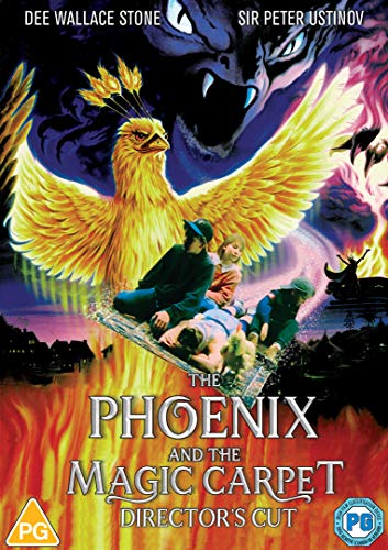 DVD cover for "The Phoenix And The Magic Carpet" featuring a phoenix.