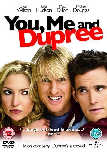 DVD cover for "You, Me and Dupree" featuring three actors' faces close together.