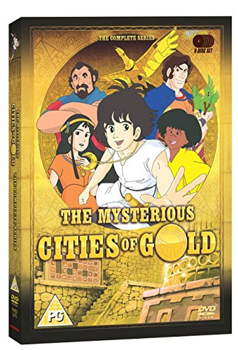 DVD cover for “Mysterious Cities of Gold” featuring animated characters.
