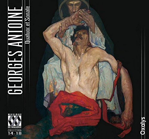 "CD cover featuring a painting of a man with a red cloth, kneeling."