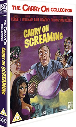 DVD cover art for Carry On Screaming featuring a cast of characters.