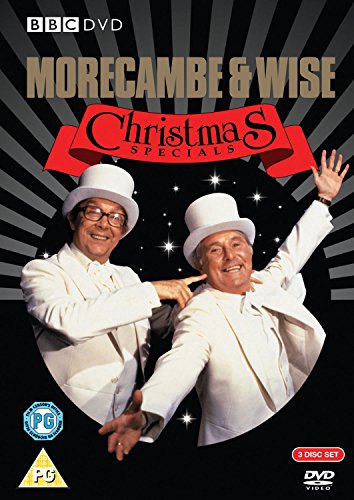 DVD cover featuring comedians Morecambe and Wise in white suits and top hats.