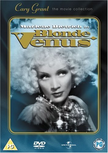 "Blonde Venus" DVD cover featuring Marlene Dietrich in a glamorous, sparkly outfit and feathered attire.