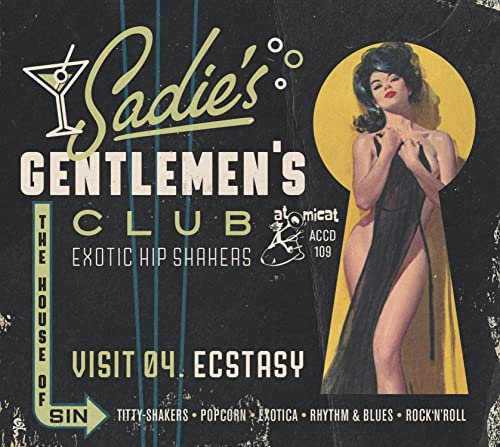 CD cover for “Sadie’s Gentlemen’s Club - Ecstasy” featuring a pin-up illustration.