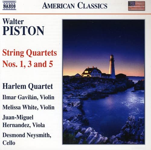 CD cover featuring a lighthouse on rocky coast, text lists composers and performers.