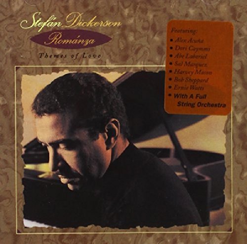 CD cover featuring a man playing piano, titled "Stefan Dickerson - Romanza".