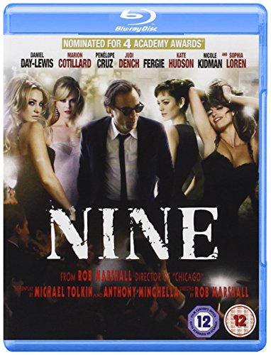 Nine" Blu-ray cover featuring a group of actors in formal wear.