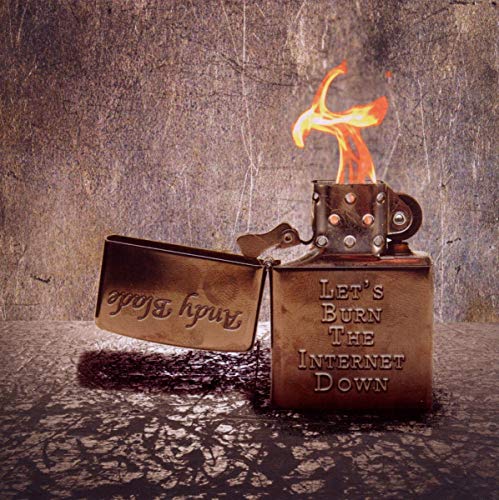 "Album cover with a lit lighter and the text 'Let's Burn The Internet Down'."