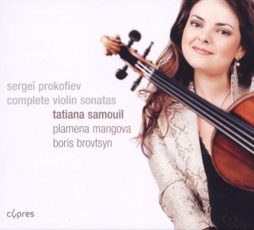 A woman holding a violin, with album title and artist names on a white background.