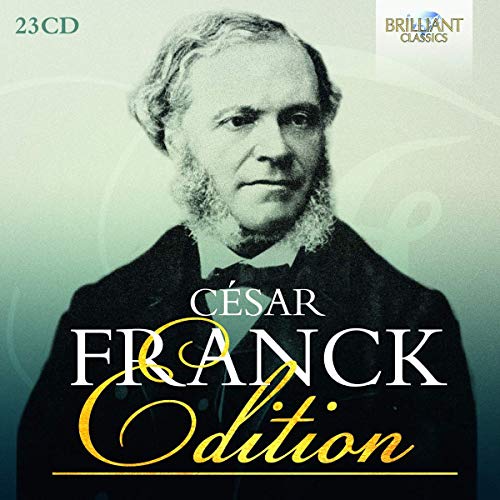 CD cover featuring a black and white portrait of César Franck with title text overlay.