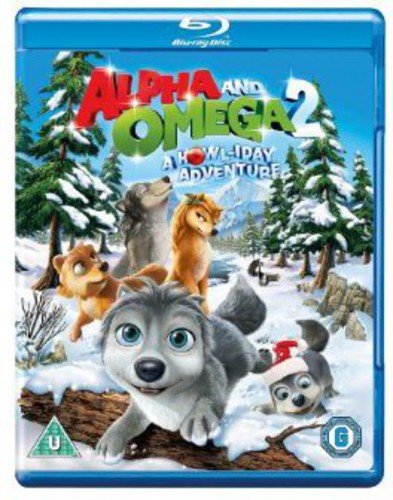 Blu-ray cover for “Alpha & Omega 2” featuring animated wolves in snow.