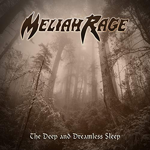 CD cover for Meliah Rage’s “The Deep And Dreamless Sleep” with forest scene.