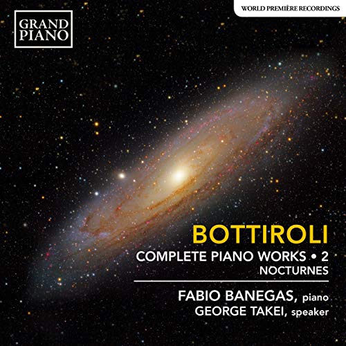 CD cover with a spiral galaxy and text naming composers and artists.