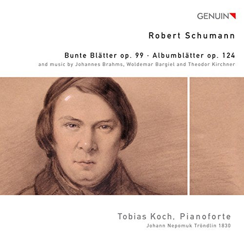 CD cover featuring a sketched portrait of composer Robert Schumann.