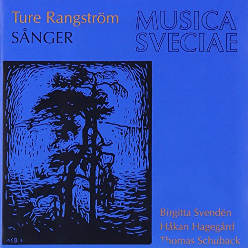 CD cover: blue background with sketched tree and text “Rangström, Svenden”.