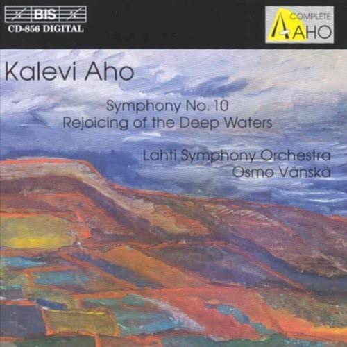 CD cover for Kalevi Aho's Symphony No. 10 with abstract landscape art.