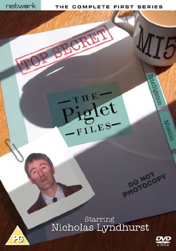 DVD cover for The Piglet Files featuring a secret file, a mug, and Nicholas Lyndhurst.