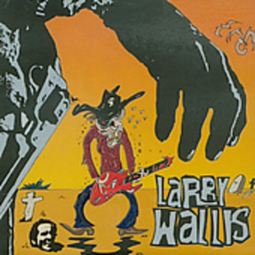 "Album cover art featuring a cartoon character playing guitar, with dark hand and severed head."
