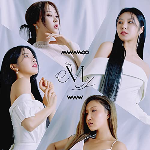 Four women of Mamamoo with long hair, centered around the "WAW" logo.