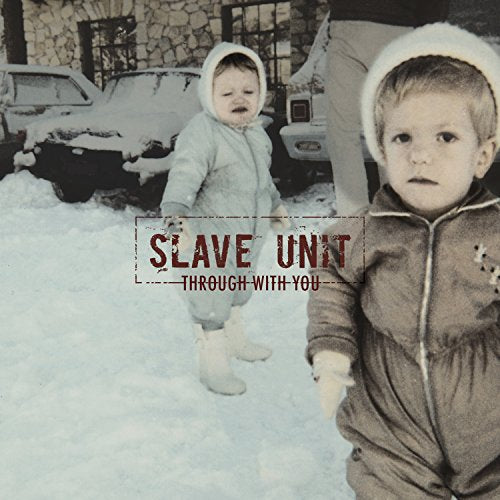 Vintage photo of crying children in snow with album title overlay.