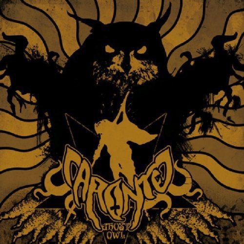 Dark, textured album cover featuring a large owl and shadowy figures.