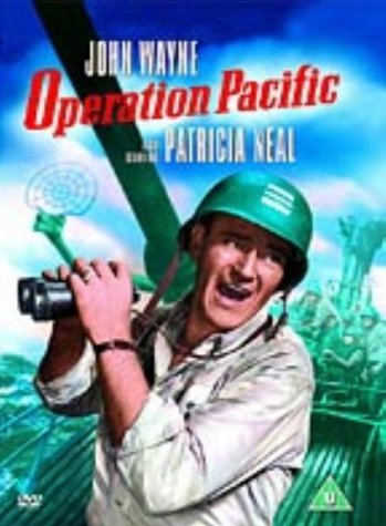 DVD cover for "Operation Pacific" featuring John Wayne in a green helmet.