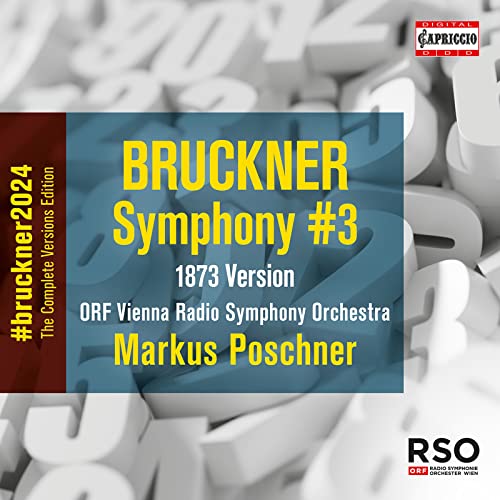 CD cover for Bruckner’s Symphony No. 3, 1873 version, with blue text.