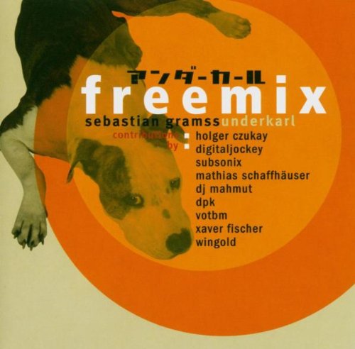 "CD cover with dog image and text on orange background."