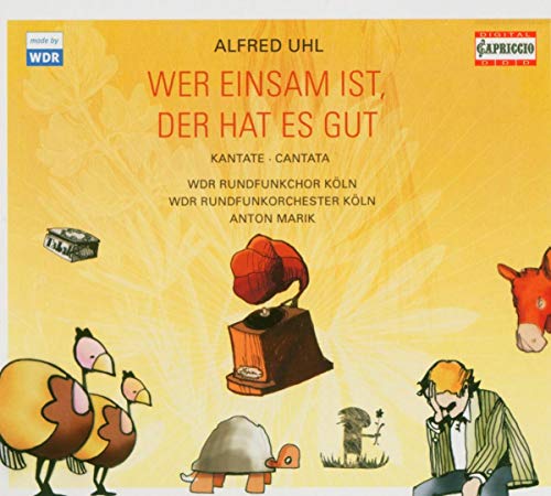 CD cover with colorful illustration of birds, a gramophone, and figures.