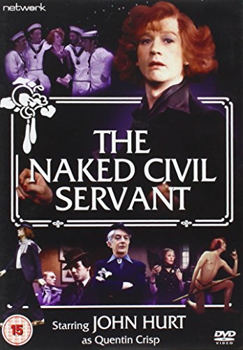 DVD cover for "The Naked Civil Servant" featuring John Hurt in costume.