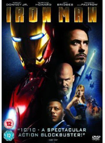 Iron Man DVD cover featuring Robert Downey Jr. in the Iron Man suit.
