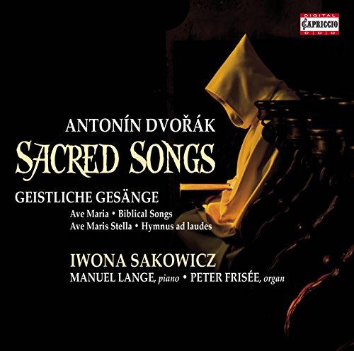 CD cover for Dvorak’s “Sacred Songs” featuring a golden organ pipe.