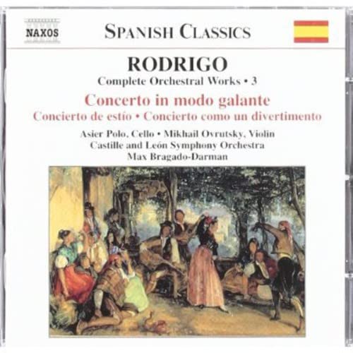CD cover for Rodrigo’s concertos with a painting of figures outdoors.