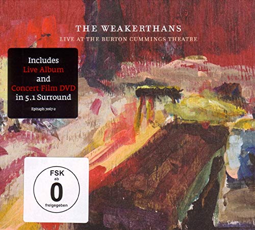 CD cover for The Weakerthans live album, abstract red and yellow painting.