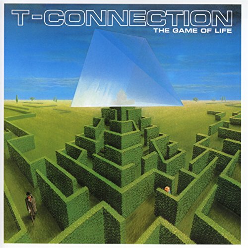 CD cover: a person in a green maze under a blue pyramid.