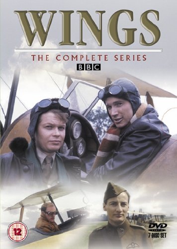 DVD cover for "Wings: The Complete Series" featuring men in WWI-era pilot attire.