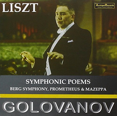 "CD cover with conductor in black tuxedo holding baton, blurred orchestra in background."